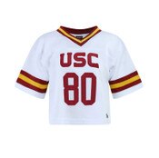 USC Trojans Women's Hype and Vice White #80 Cropped Football Jersey